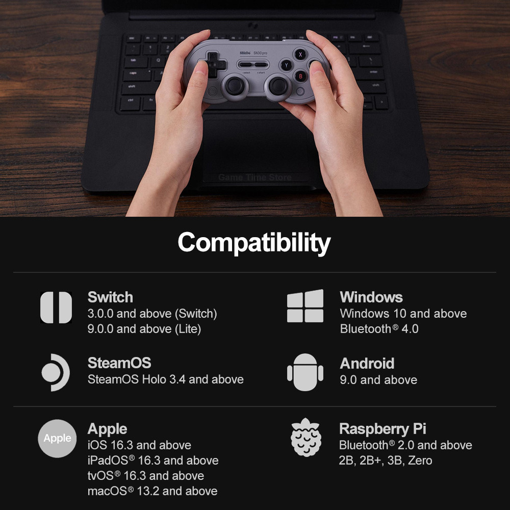 8Bitdo SN30 Pro Controlador Bluetooth Sem Fio Gamepad Joysticks De