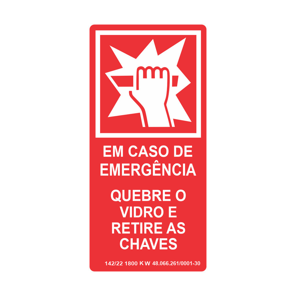 Placa De Sinalização Em Caso De Emergência Quebre O Vidro | Shopee Brasil