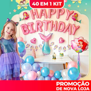 Kit De Decoração De Festa De Aniversário De Balões Metalizados De 40 Unidades Para Meninas