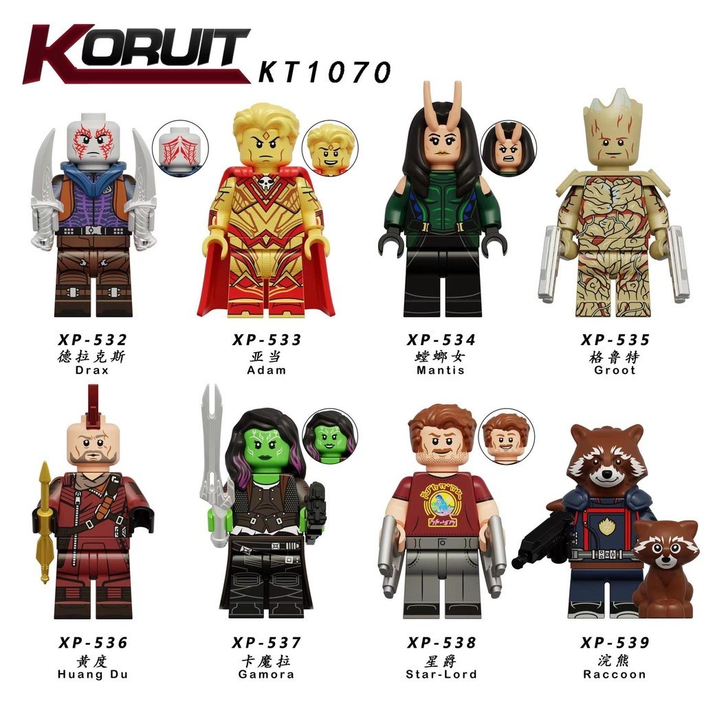KT1070 Guardiões Do Galaxy Mantis Groot Star-Lord Blocos De Construção De Figuras De Brinquedo Minifigure