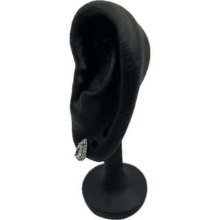 Brinco Semijóia Gota Cravejado Zirconia Cristal Ouro Branco