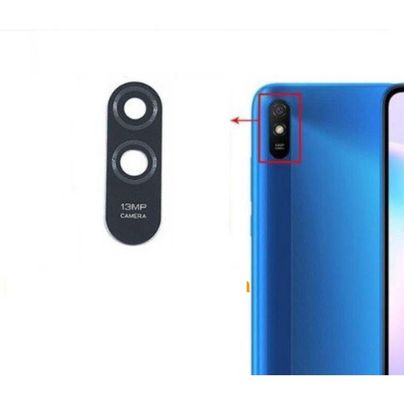 Vetro Posteriore Fotocamera Per Xiaomi Redmi 9A / 9i - Ricambio Lente