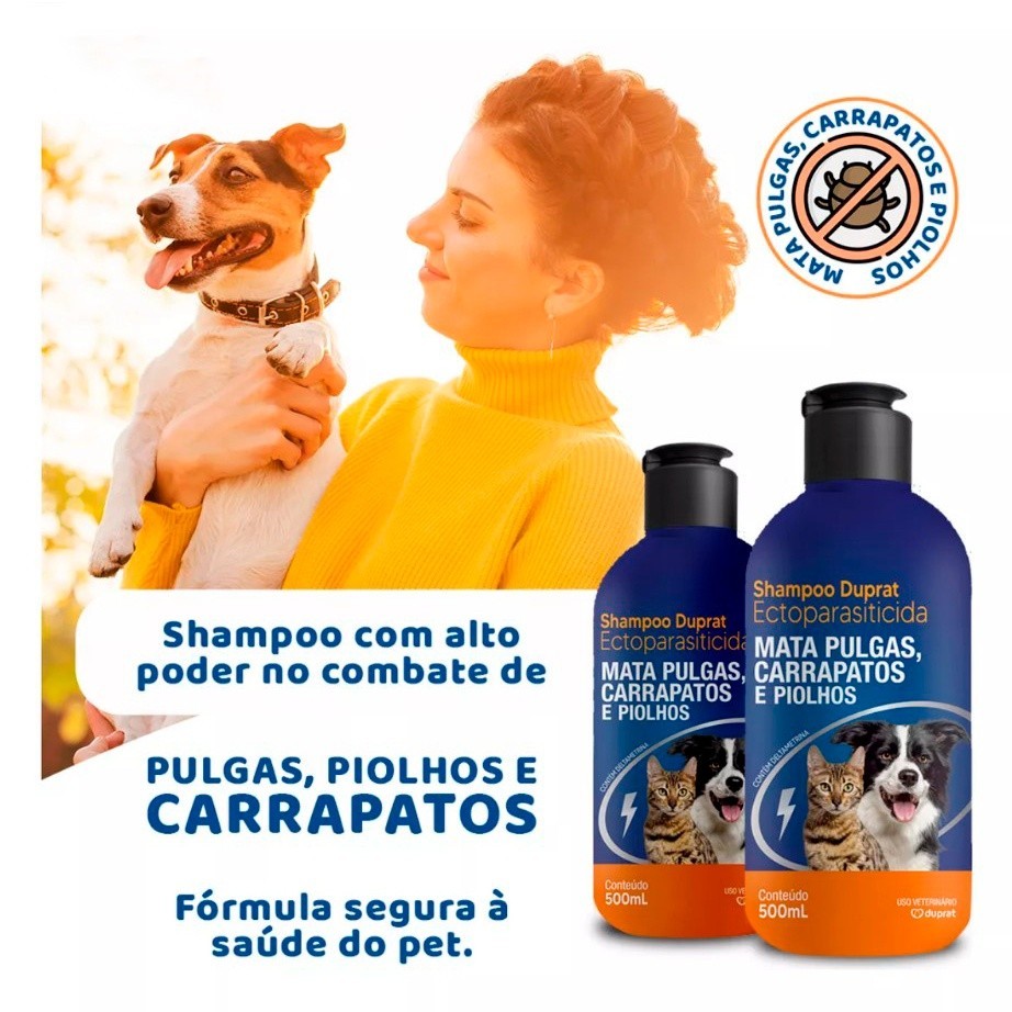Shampoo Ant-Pulgas,Carrapatos e piolhos Pet Clean Duprat 500 ML ...