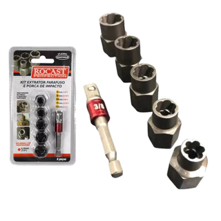 Kit Extrator Saca Parafuso Porca Danificada 6 A 13mm Rocast