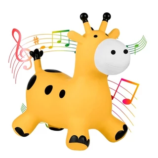 Brinquedo Girafa Upa Upa Cavalinho Pula Pula Infantil Para Criancas Girafa Inflavel Musical - Bee Toys