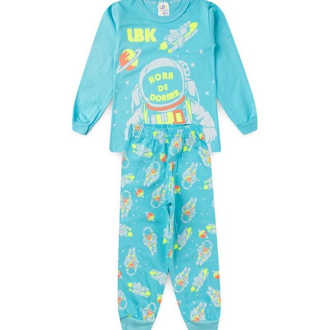 Pijama Infantil Meia Estação Menino - Astronauta - Azul | Shopee Brasil