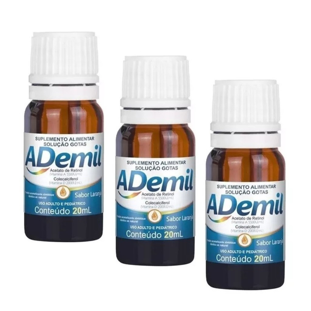 Kit 3 Vitamina Ademil 20ml Vitaminas A e D - Arte Nativa | Shopee Brasil