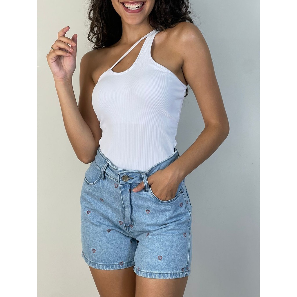 Regata com bojo canelado block K2B Perliane | Shopee Brasil