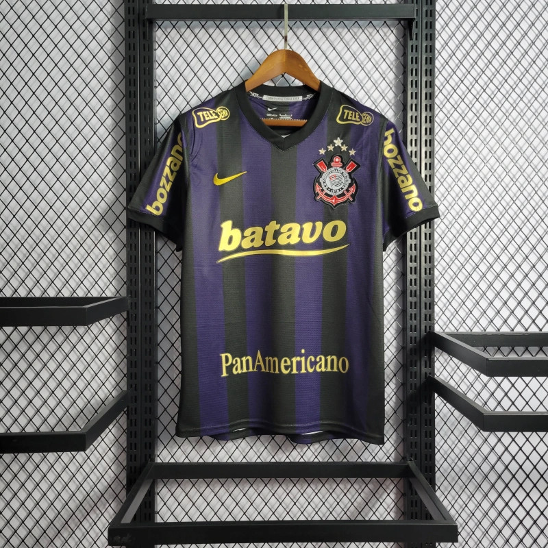 Retro 09-10 Corinthians Longe S-XXLThai Versão Da Camisa De Futebol 1 : 1
