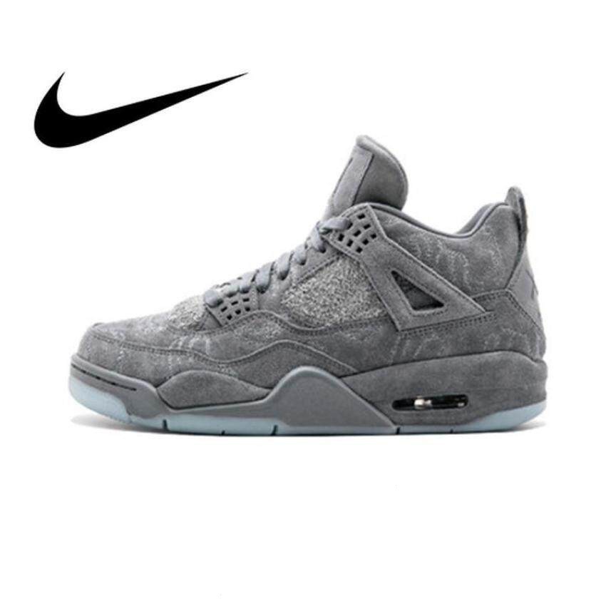 NK air Jordan 4 retro kaws aj4 esporte ao ar livre tênis masculino basquete cinza
