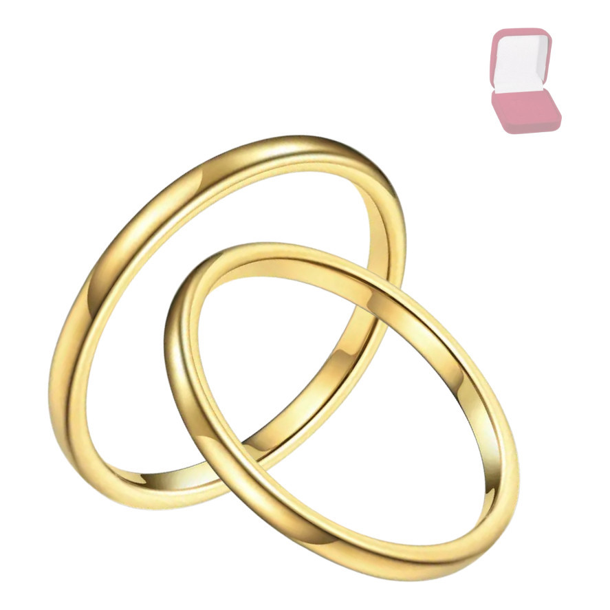 Par De Alianças 2mm Ouro 18k Noivado Tungstênio Casamento