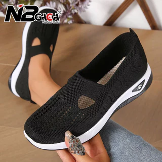 Feminino Casual 2025 Novos Sapatos De Malha Sola Macia Respirável Tênis Confortável Caminhada Ortopédica Para Mães