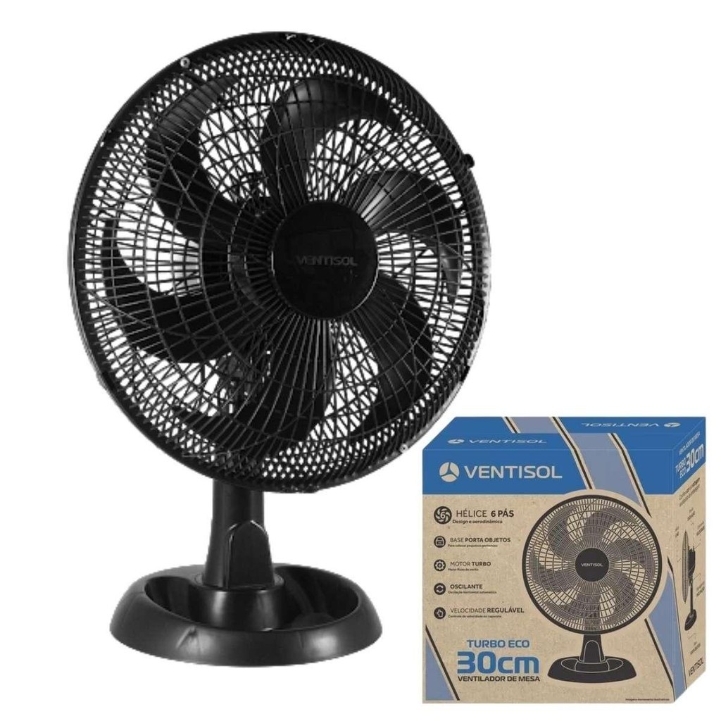 Ventilador de Mesa Oscilante e Silencioso com 4 Velocidades, 110V