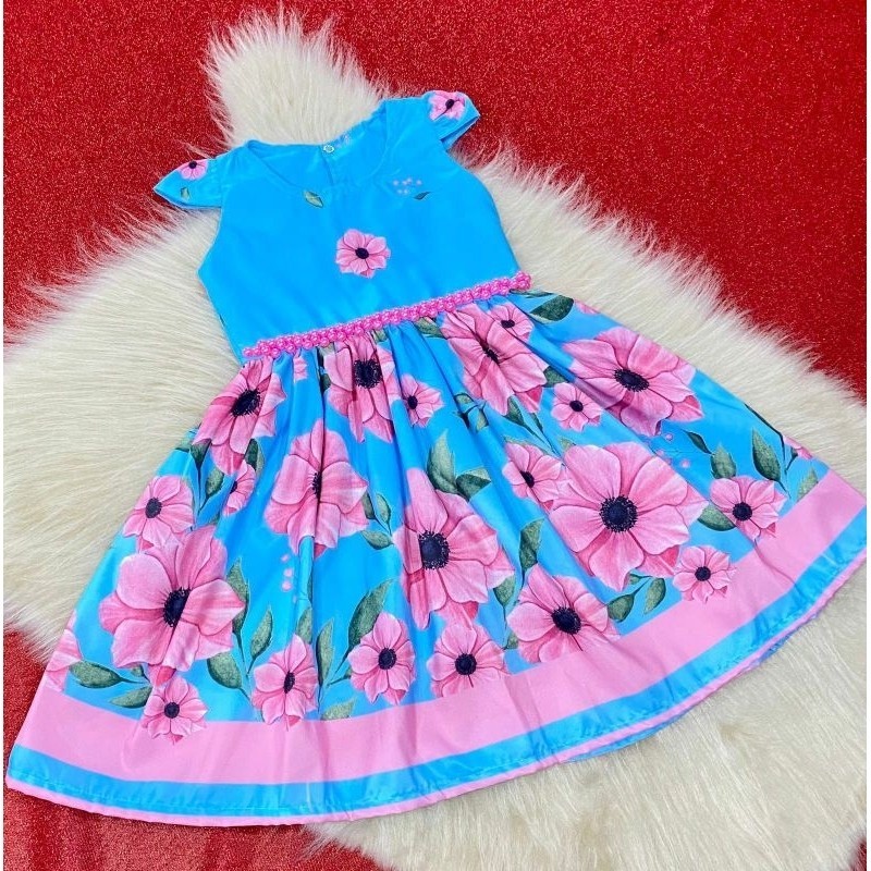 Vestido Para Meninas de 4-7 anos de idade Vestido Red Polka Dot