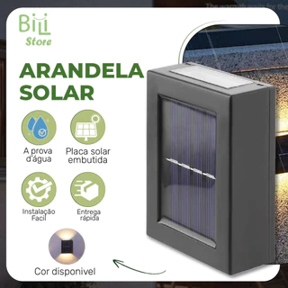Luminária Arandela Solar LED Slim 2 Focos de luz quente para parede