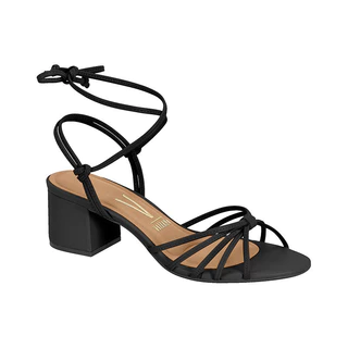 Sandália Feminina Salto Grosso Amarração Vizzano - 62911135