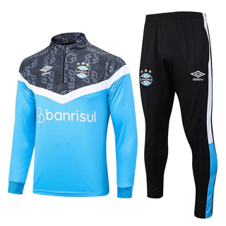 Hot 233/24 Gremio Fato De Treinamento Masculino Treino Esportivo Camisa Azul Claro Adultos De Futebol Uniforme Jersey Sweatshirt Jogging Sportswear AAA +