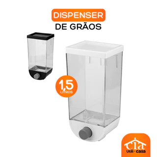 Dispenser De Cereais Grãos 1,5 Litros Armazenamento de Alimentos Para Parede Grande