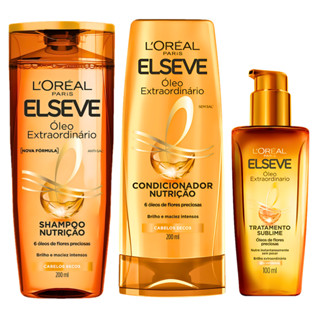 Kit Loreal Óleo Extraordinario Nutrição Shampoo + Condicionador + Óleo Capilar Elseve