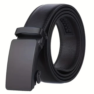 Homens Cinto de Fivela Automático Preto Cinto de Fivela Automático Cinto de Fivela Casual PU Calças de Cinto Ideal para Presentes