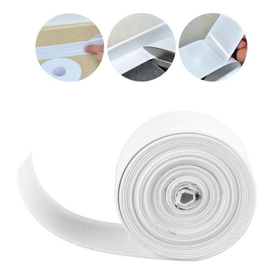 Fita Vedação Pvc Branco Impermeável Cozinha Banheiro Pia