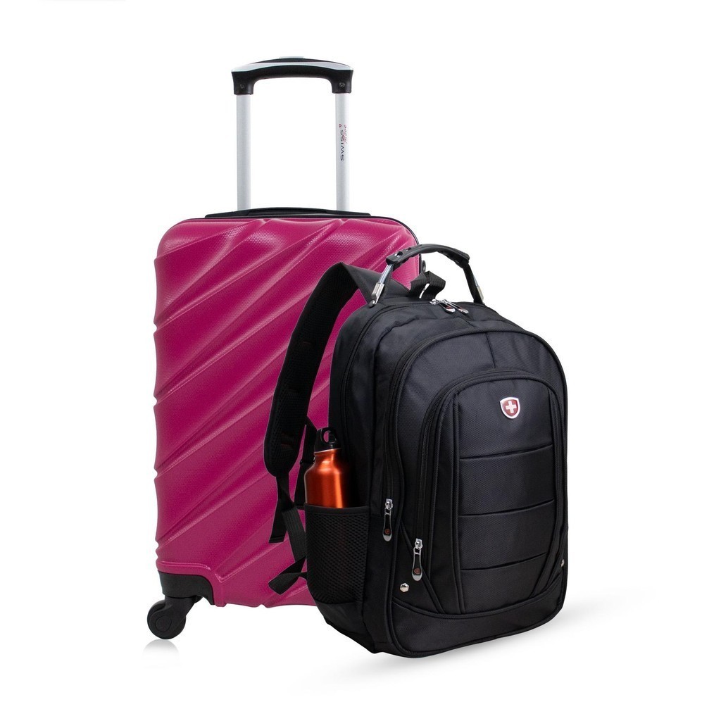 Kit Mala de bordo pink Havana + Mochila Infinity Swiss Move