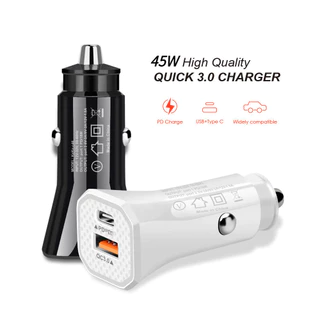 INOVA Carregador de carro 45W Carregamento rápido 2 portas PD QC3.0 USB