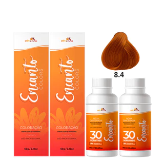Kit Beleza Ruiva Encanto Colors 8.4 e Oxigenada 30vol 9% - Duas Unidades