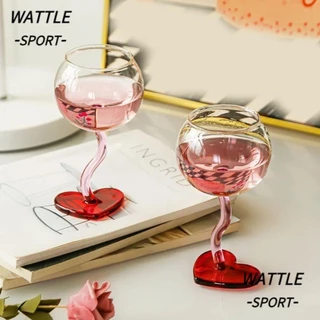 WATTLE Óculos De Vinho De Fundo De Coração , Cálice De Vidro Colorido Tinto Decoração De Casa