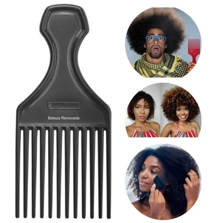 Pente Garfo Black Power Para Cabelo Afro E Cacheado Salão em Oferta na Shopee