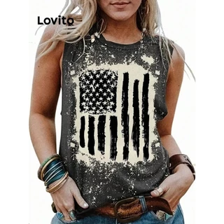 Lovito Casual Blusa Feminina Básica com Estampa Tribal LSE01092