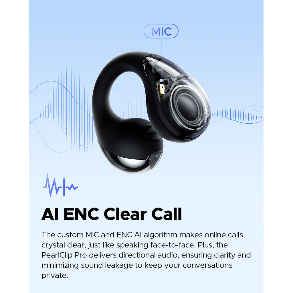 SoundPEATS PearlClip Pro Bluetooth 5.4 Fones De Ouvido Sem Fio Sem