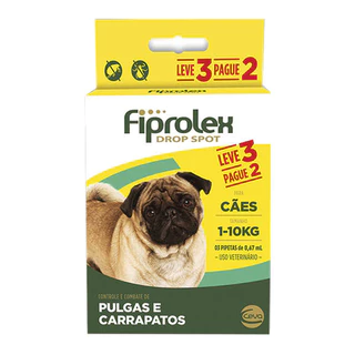 Fiprolex Drop Spot de 0,67 mL Ceva para Cães até 10 Kg - Leve 3 Pague 2