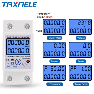 Din Rail Digital Monofásico Reset Zero Medidor De Energia kWh Consumo De Corrente Wattmeter 220V 110V AC