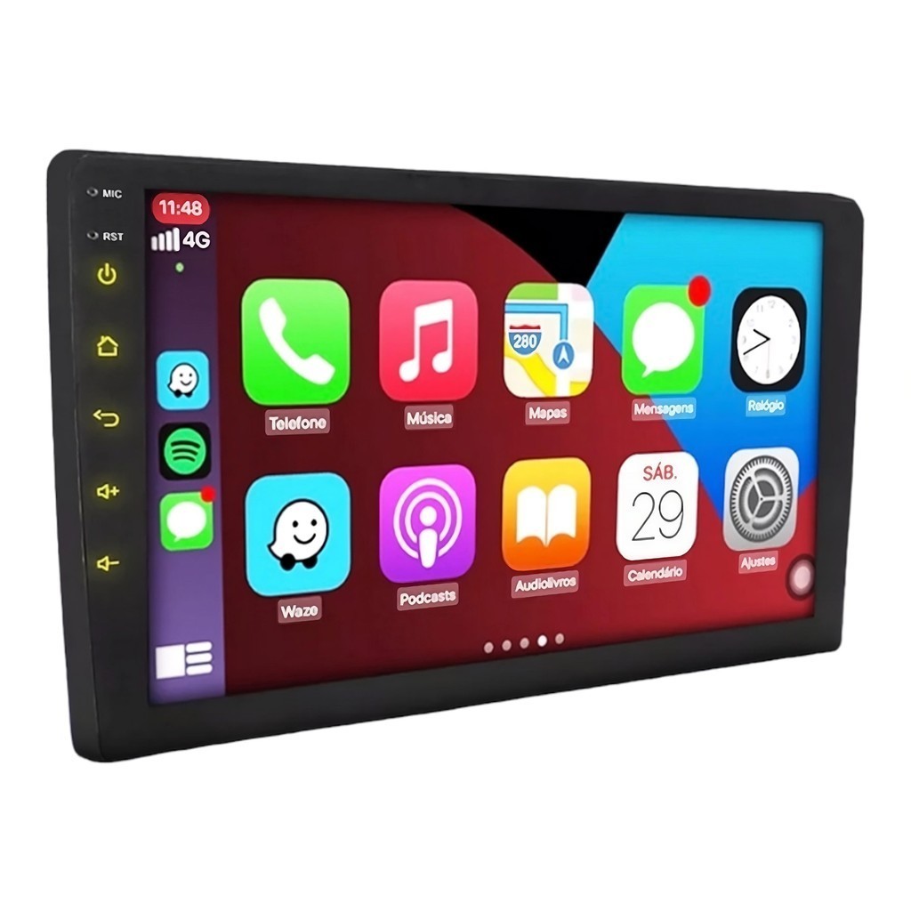 CENTRAL MULTIMIDIA UNIVERSAL T150 9 POLEGADAS 2DIN COM ANDROID AUTO E ...