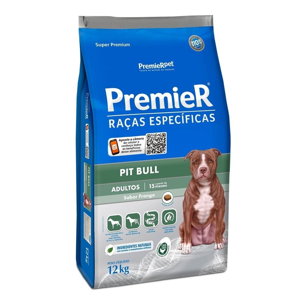 Ração Premier Raças Específicas Pitbull para Cães Adultos Sabor Frango ...