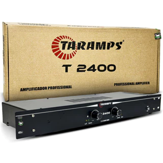 Amplificador Profissional T 2400 Taramps 400w P10 Rca Som Ambiente Residencial