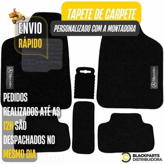 Tapete Automotivo Carpete Personalizado Carro Mercedes Preto