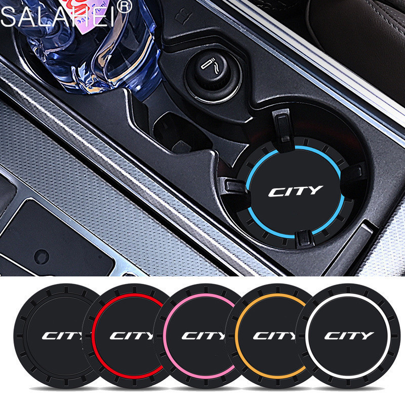 2Pieces PVC Silicone Para Carro Bases Copos De Água Almofada Antiderrapante Bebidas À Prova D'água Honda City 2022 2023 Acessórios Automotivos