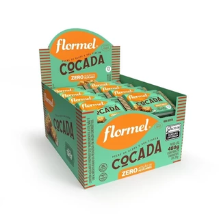 Tablete De Cocada, Zero Açúcar Flormel- Caixa com 24 unidades de 20G cada