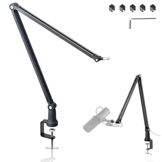 Suporte Para Microfone Pedestal Articulado De Mesa Top Braço