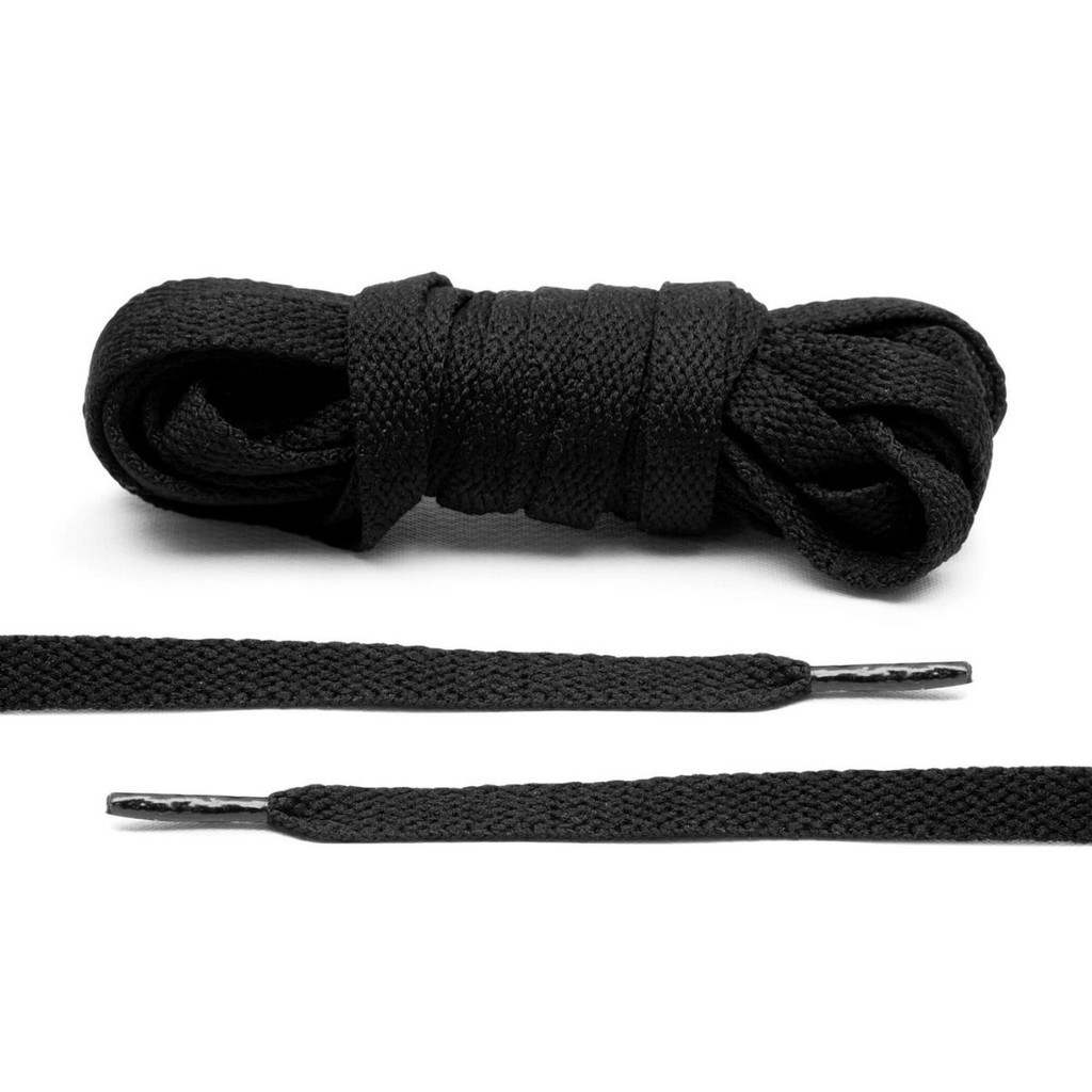 Par de Cadarço Achatado Flat Tradicional Preto 2 metros