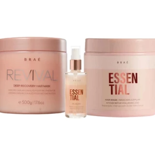 Braé Kit Mascara Revival Essential Oil Blend Trio Salon (3 Produtos)