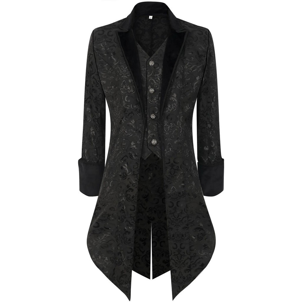 Jaqueta Masculina Gótica Da Era Vitoriana Uniforme Steampunk Retro Tailcoat