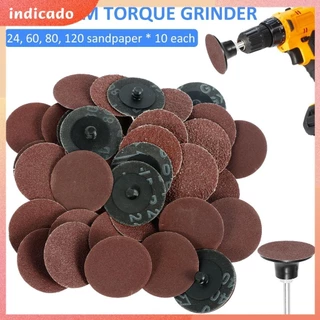 40Pcs Disco De Lixa Para De 2 Polegadas 24 60 80 120 Lixadeira De Grão Resistente Ao Desgaste Papel Seca Carro Metálico SHOPSBC9295