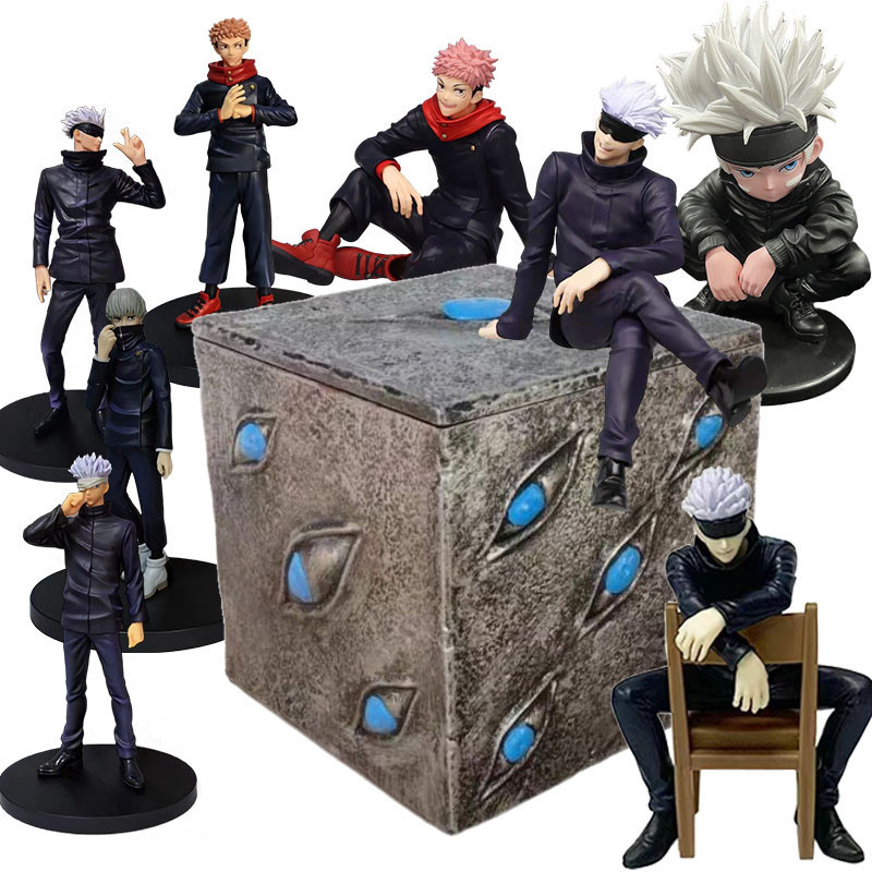 Set 6 Figure Mini Anime Gojo Satoru E Personaggi Jujutsu Kaisen - PVC 9 Cm - Itadori, Fushiguro, Kugisaki, Sukuna - Decorazione Torta E Collezione - 3