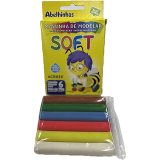 Estojo Massinha de Modelar Plastilina Acrilex 6 cores 90 g