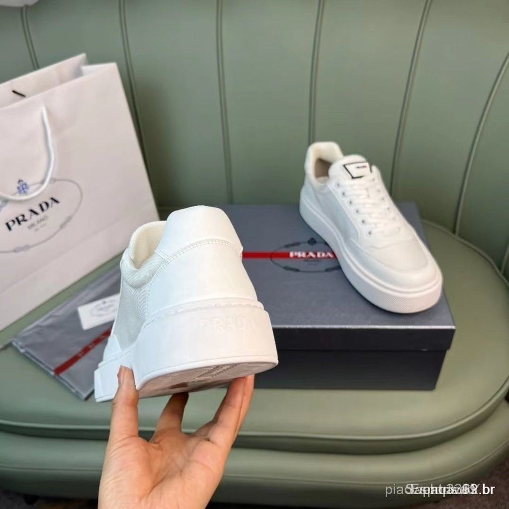 PRADA2022 Novo Estilo Grosso Branco Sole P Casual Home Shoes Homens de Alta Qualidade Couro Genuíno M Sneakers GYRE YTSL EHTQ