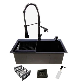 Cuba Gourmet Cozinha Aço Inox 60x40 Preta E Torneira Gourmet
