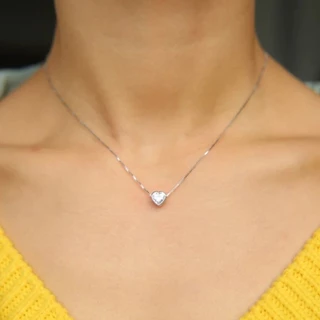 Colar femininos Choker coração Ponto De Luz Folheado Danhado A Prata 925